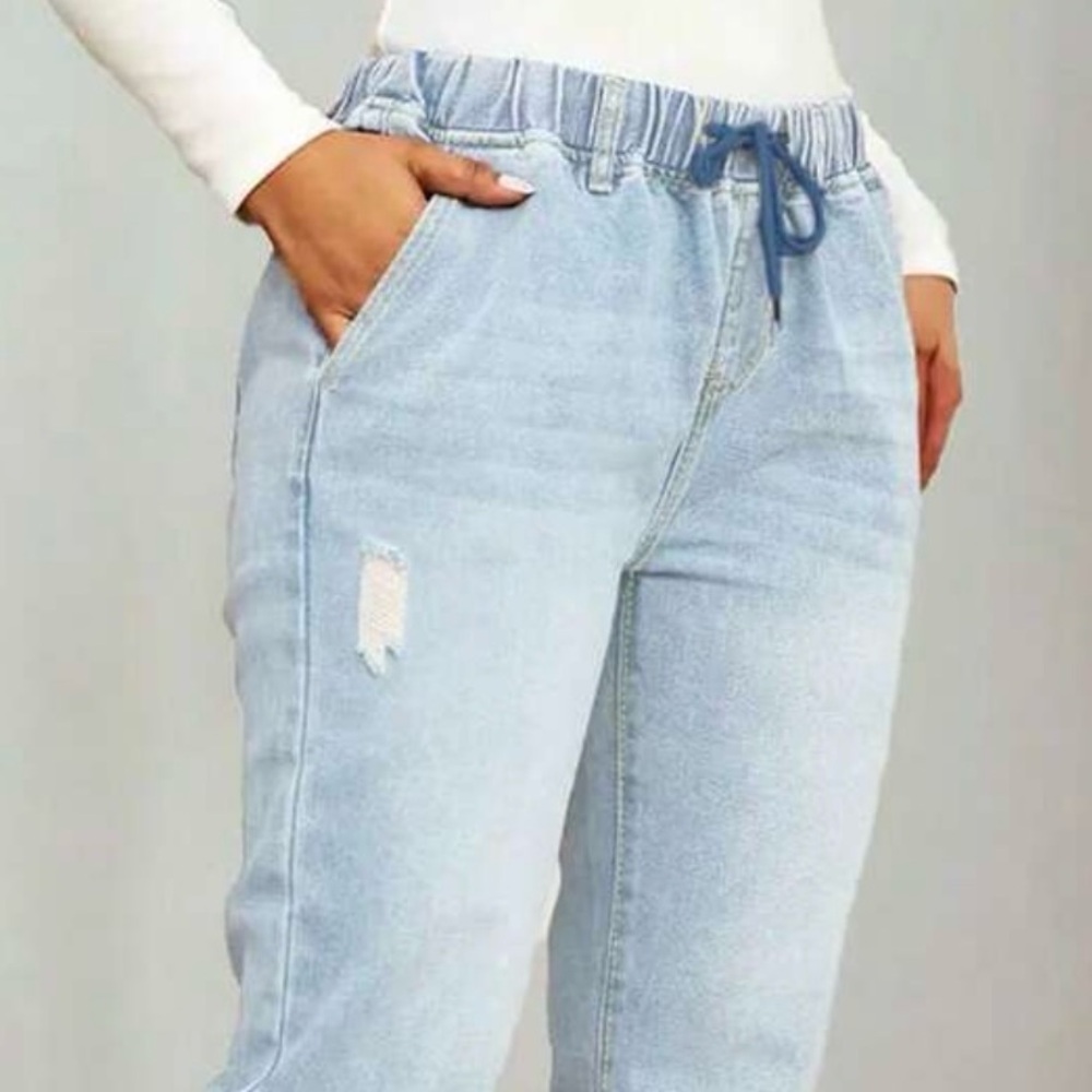 Light Blue Stretch Boyfriend Jeans 12/XL